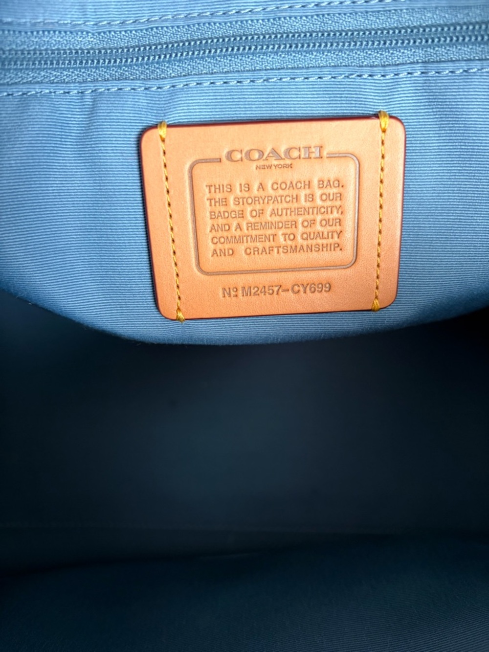 COACH large denim Rowan - Picture 6 of 9